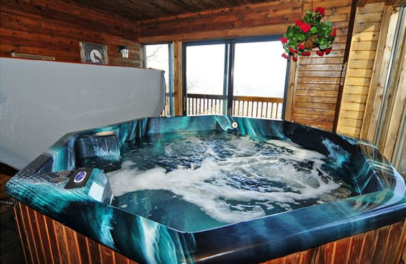 Rental hot tub at Chalet Village.