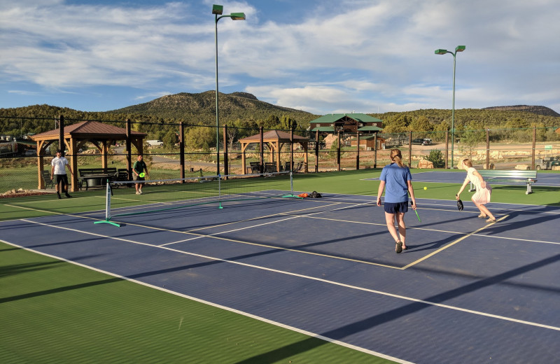 Tennis court at Zion Ponderosa Ranch Resort.