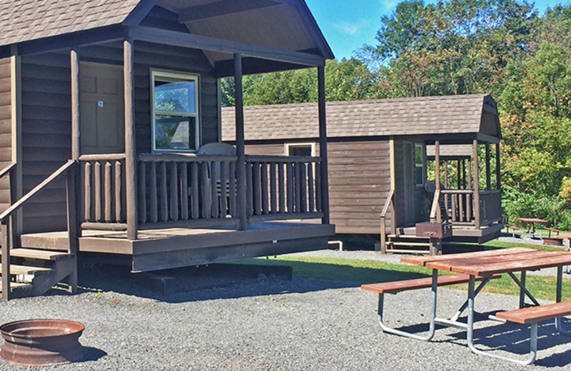 Cabin exterior at Yogi Bear's Jellystone Park Gardiner.
