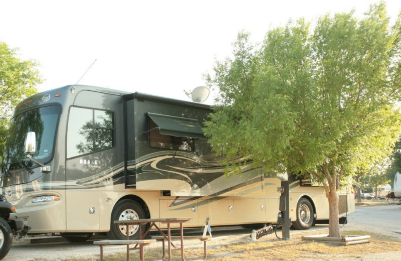 RV campground at Hill Country RV Resort & Cottage Rentals.