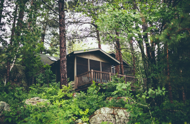 Cabin exterior at Ludlow's Island Resort.