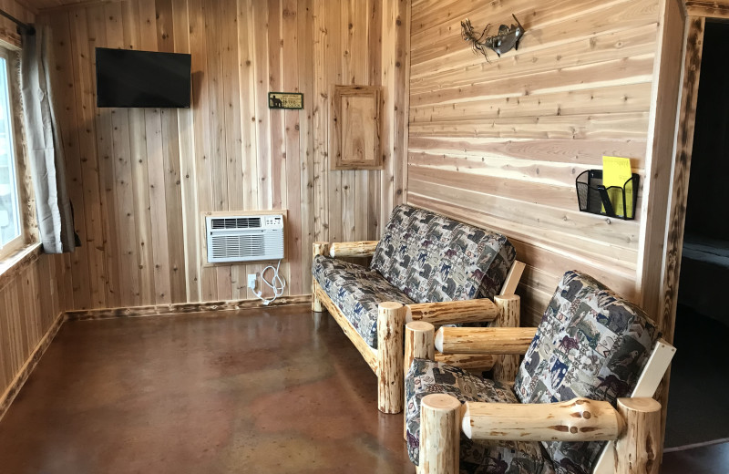 Cabin living room at Vacationland Resort.