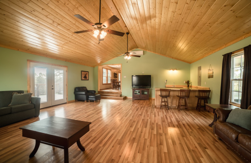 Cabin interior at Buffalo River Outfitters.