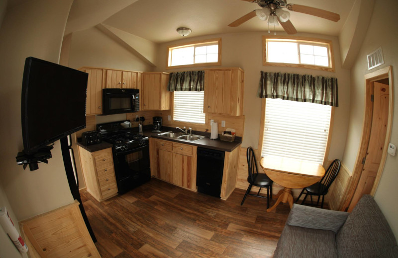 Cottage interior at Hill Country RV Resort & Cottage Rentals.