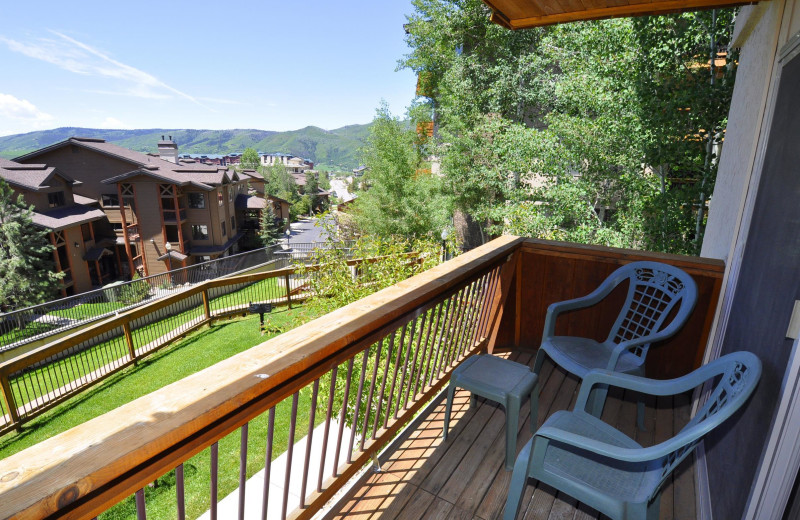 Rental deck view at Steamboat Lodging Properties.