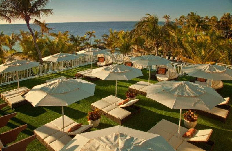 Relaxing under a umbrella at Cheeca Lodge & Spa.