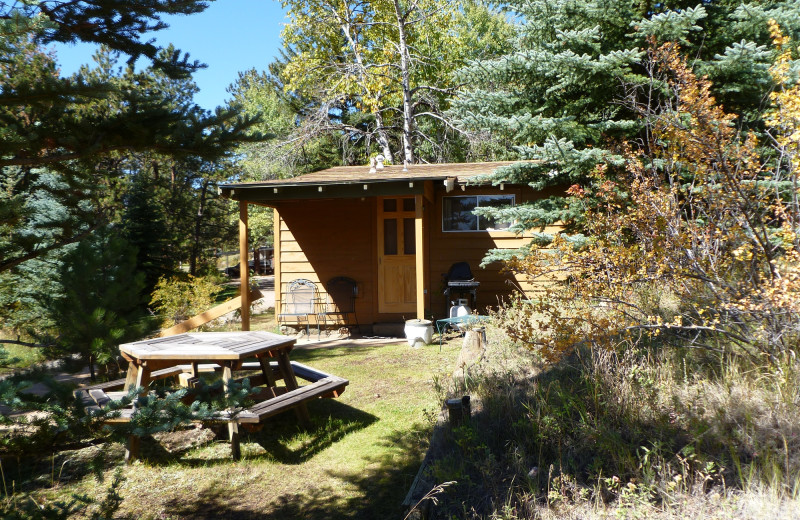 Cabin exterior at Workshire Lodge.