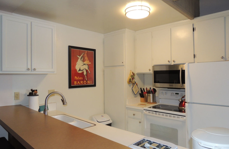 Rental kitchen at Seasons 4 Condominium Rentals.