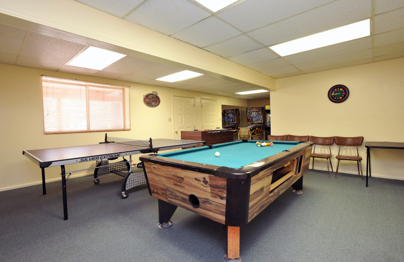 Game room at Pinewoods Resort.