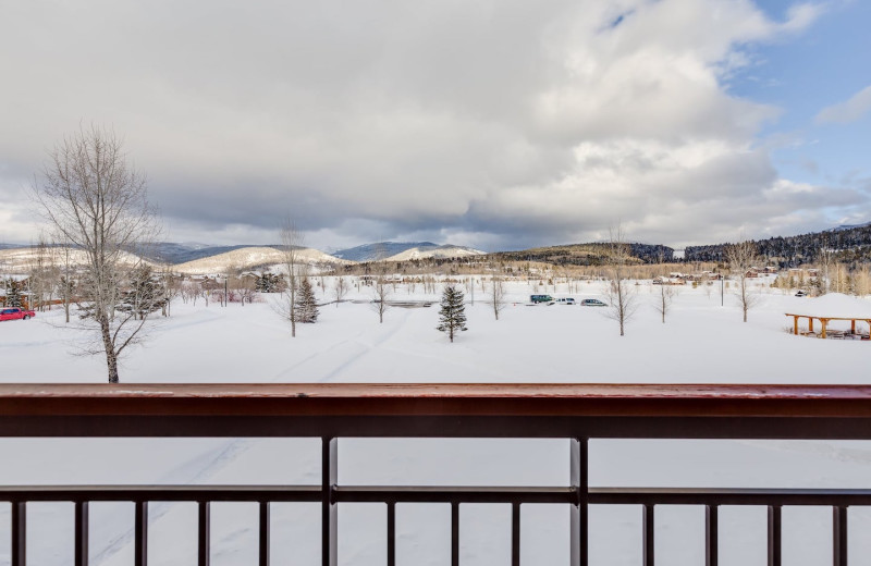 Guest balcony at Teton Springs Lodge.