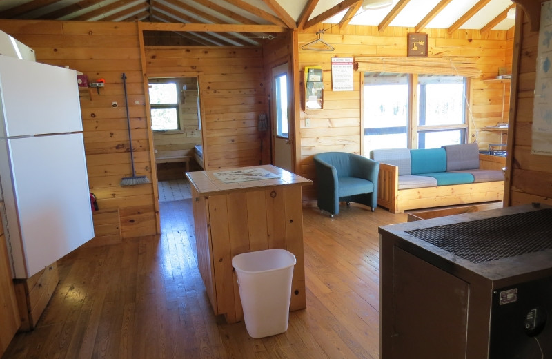 Cabin kitchen at Clark's Resorts & Outposts.