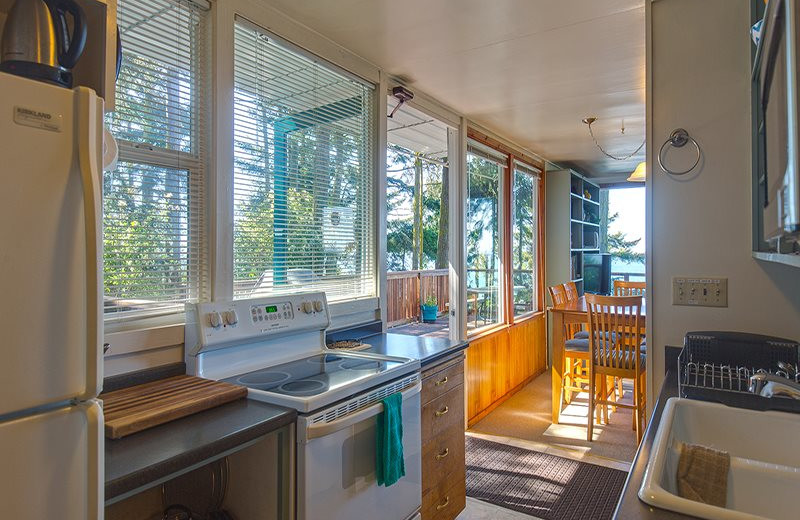 Rental kitchen at Sequim Valley Properties.