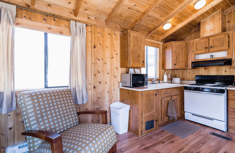 Cabin interior at Indian Hot Springs.