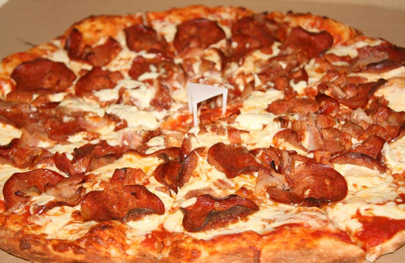 Pepperoni pizza at Elk Lake Wilderness Resort.