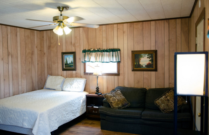 Cabin bedroom at Kel's Kove.