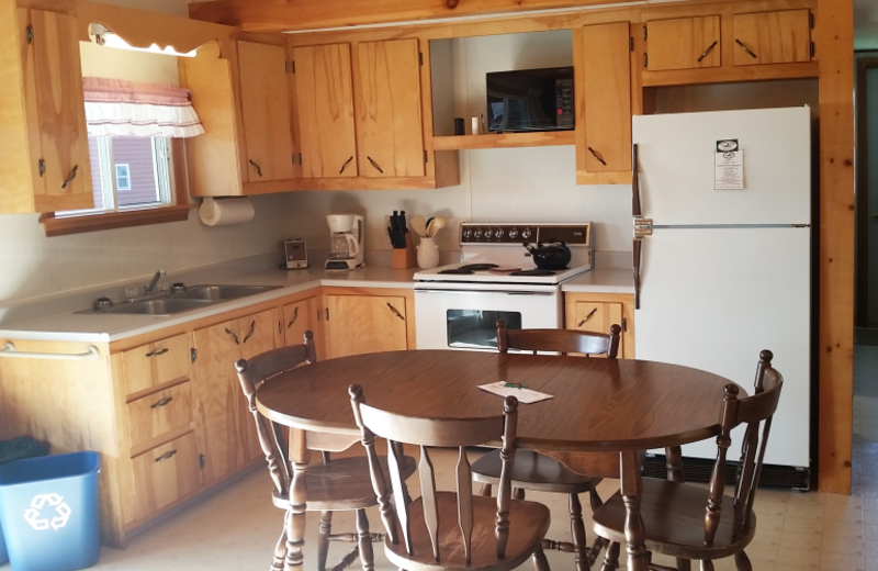 Cabin kitchen at Jackson's Lodge and Log Cabins.