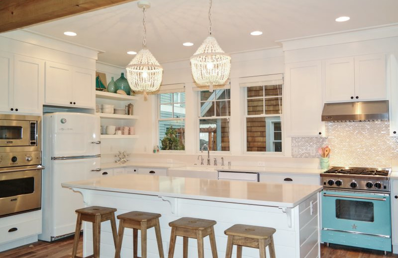 Rental kitchen at Seabrook Cottage Rentals.