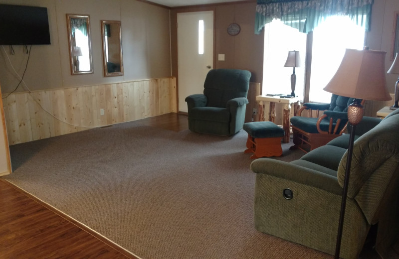 Cabin living room at Vacationland Resort.