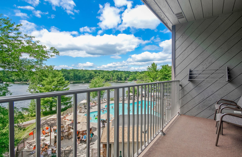 Guest balcony at Woodloch Resort.