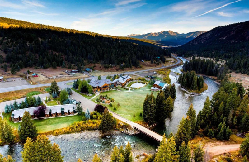 Aerial view of Rainbow Ranch Lodge.