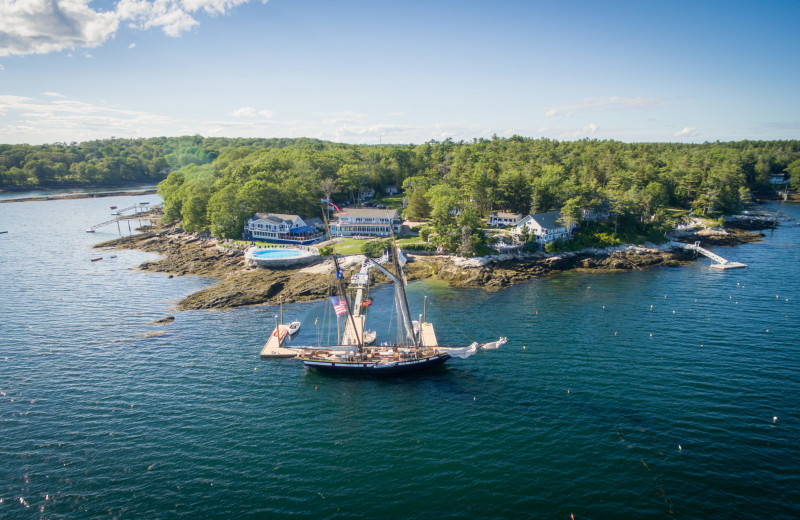 Aerial view of Linekin Bay Resort.