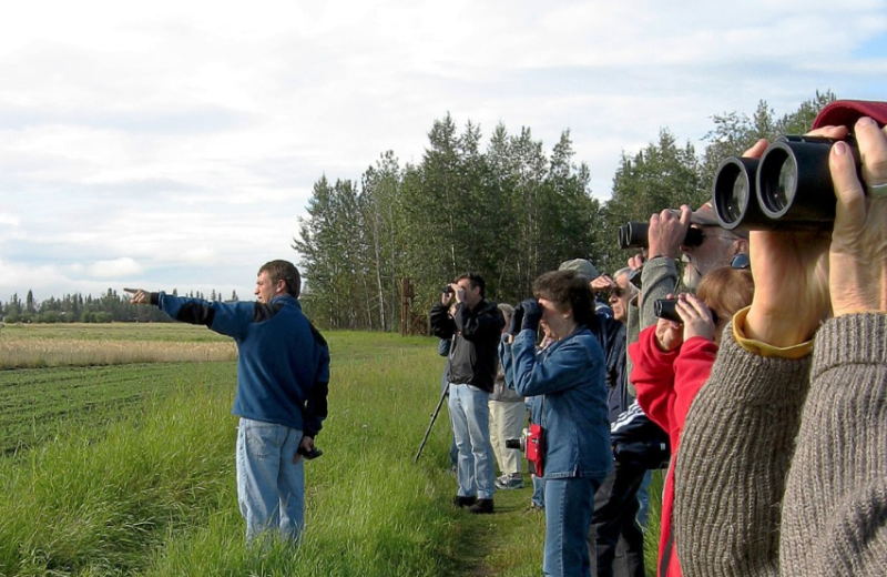 Bird watching at Bear Lodge.