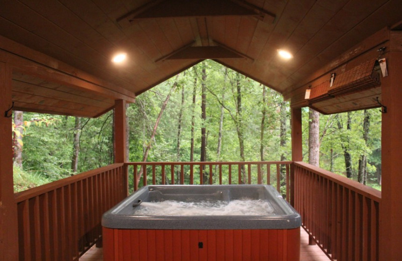 Hot tub on porch