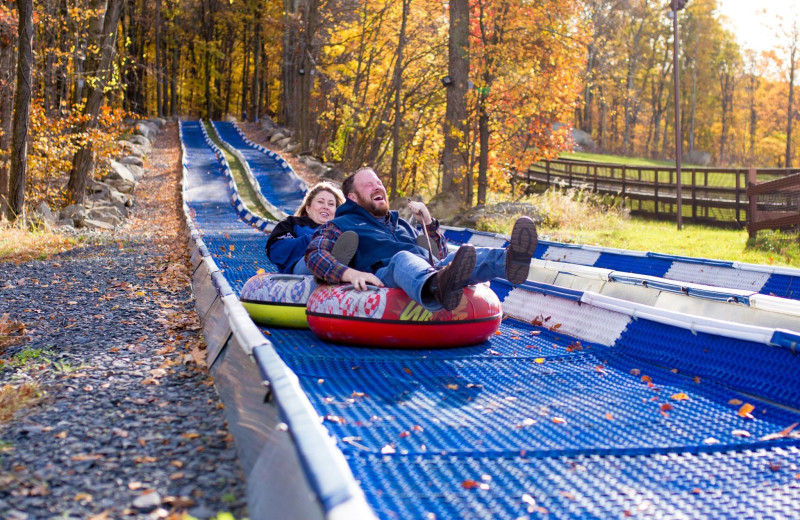 Sliding at Rocking Horse Ranch Resort.