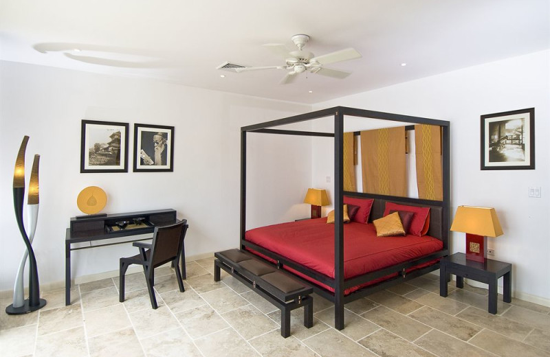 Vacation rental bedroom at Coral Beach Club.