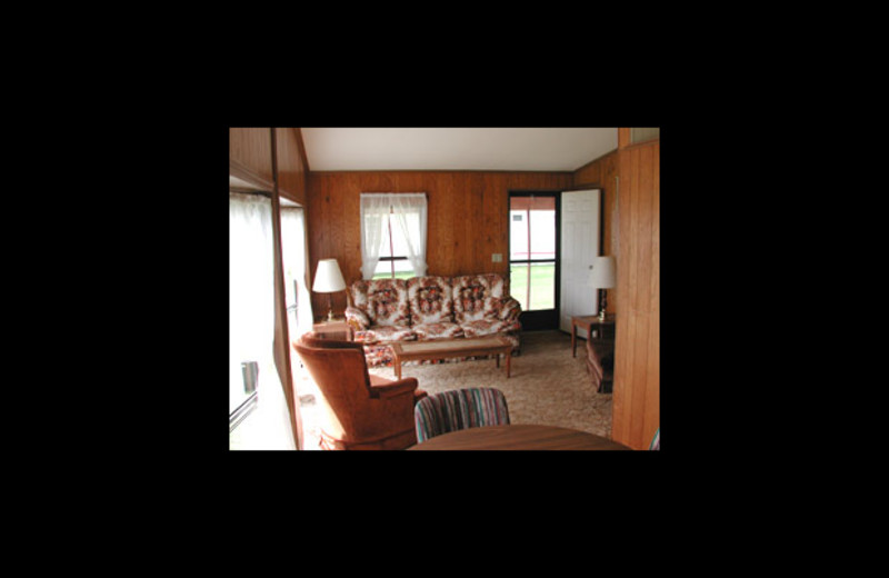 Cabin living room at Horseshoe Resort.