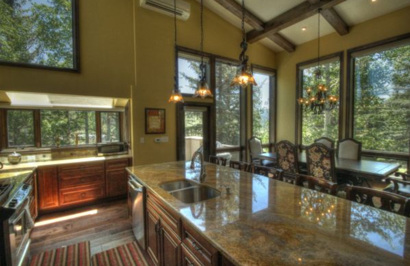 Vacation rental kitchen at SkyRun Vacation Rentals - Vail, Colorado.