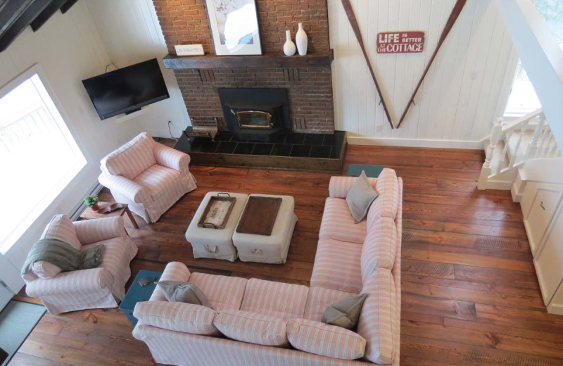 Rental living room at All-Season Cottage Rentals.