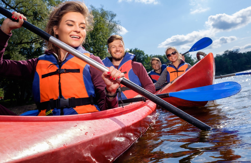 Kayaking at Cascade Lodge.