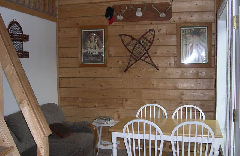 Cabin living room at Big Sky Charter & Fishcamp.