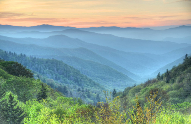 Mountains at Hidden Creek Cabins.