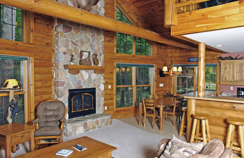 Cabin living room at The Beacons of Minocqua.