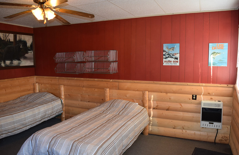 Guest room at Misaw Lake Lodge.