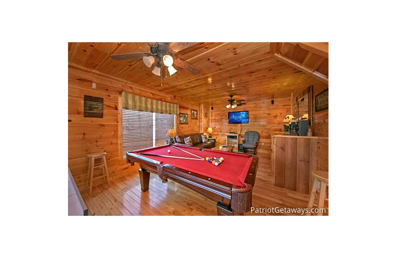 Billiard table at American Patriot Getaways - A Tree Top Lodge.