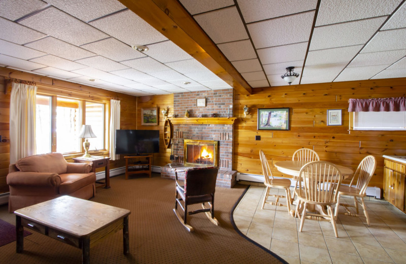 Cabin living room at Trout House Village Resort.