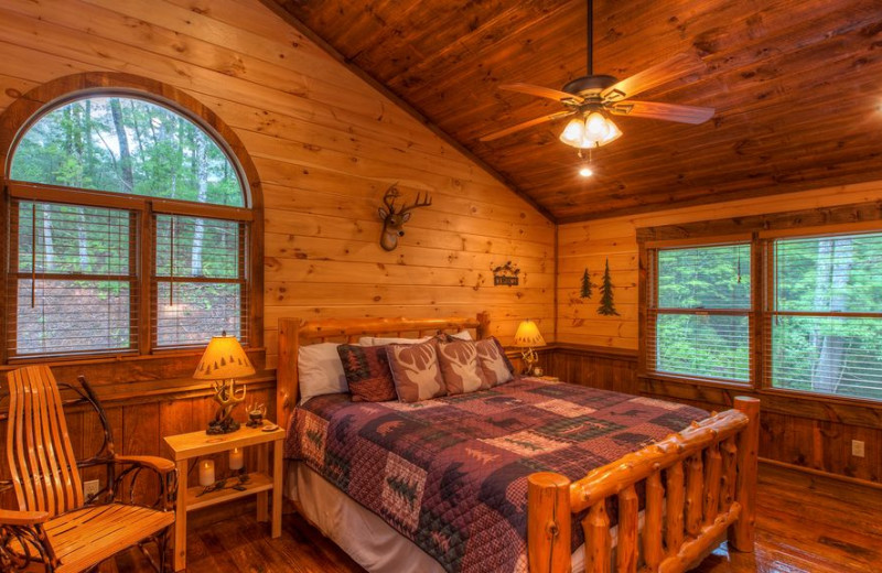 Rental bedroom at Cabin Rentals of Georgia.