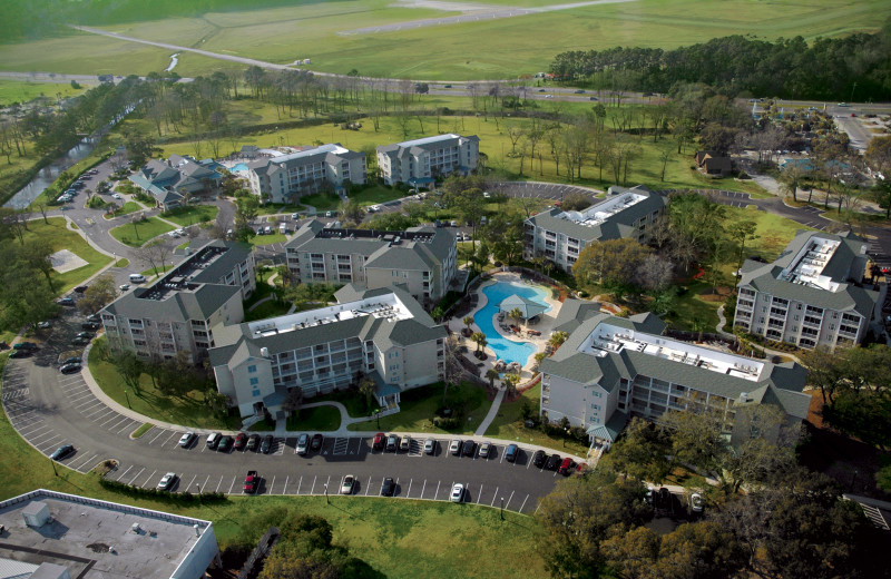 Aerial view of Holiday Inn Club Vacations South Beach Resort.