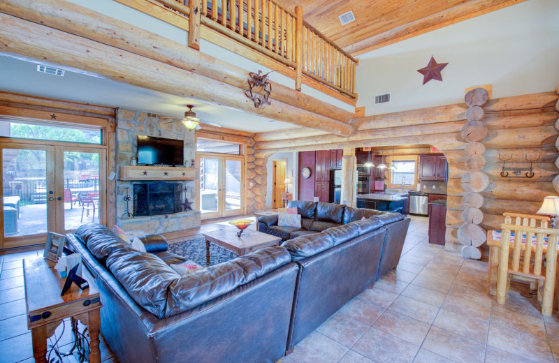 Rental living room at Log Country Cove.