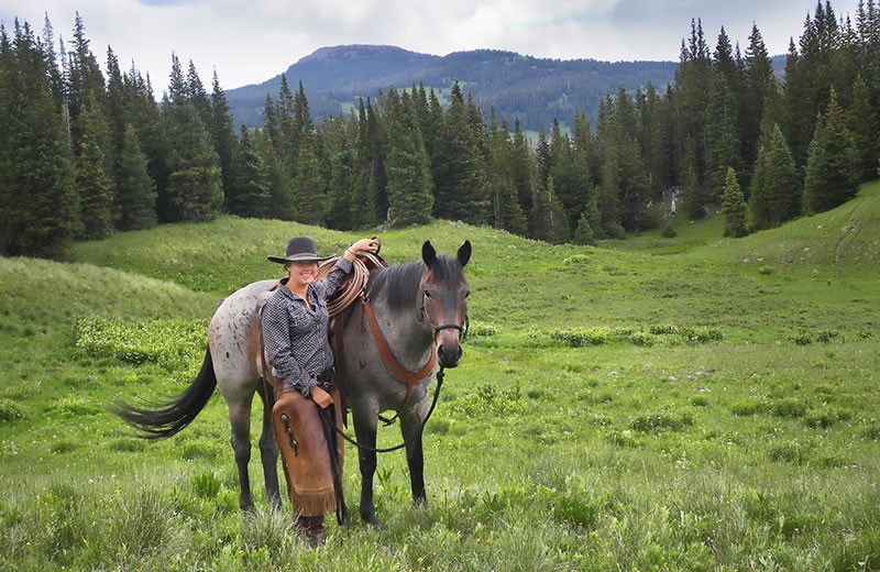 Horseback riding at Wild Skies Cabin Rentals.