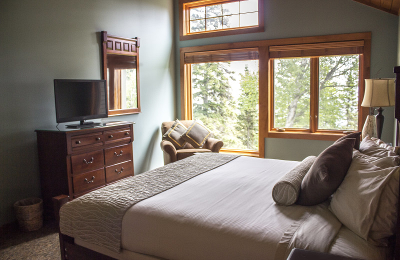 Guest room at Lutsen Resort on Lake Superior.