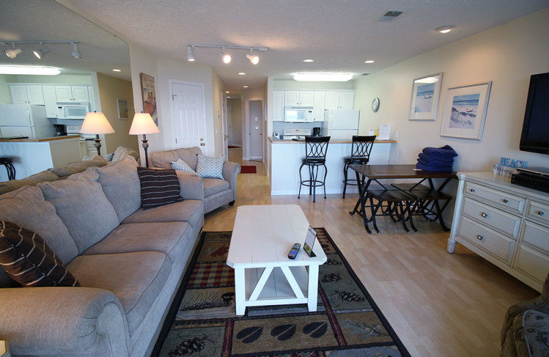 Condo living room at The Beach Condominiums Hotel-Resort.