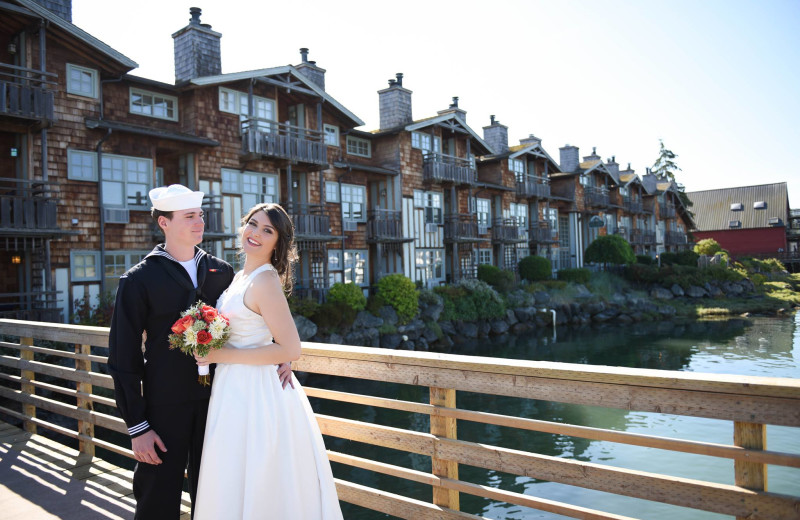 Couple at La Conner Channel Lodge.