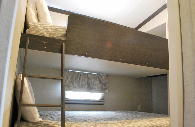 Cottage bedroom at Golden Beach Resort.