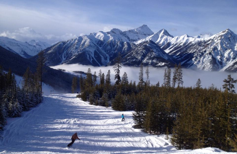 Skiing near Bighorn Meadows Resort.