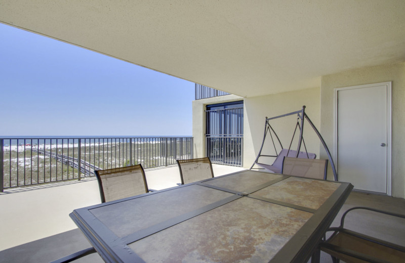 Rental balcony at Gulf Coast Beach Getaways.