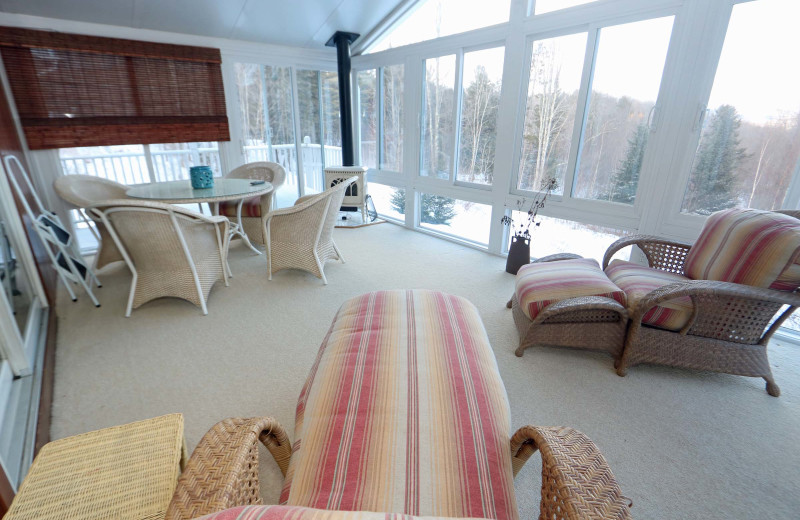 Rental porch at Stowe Country Homes.